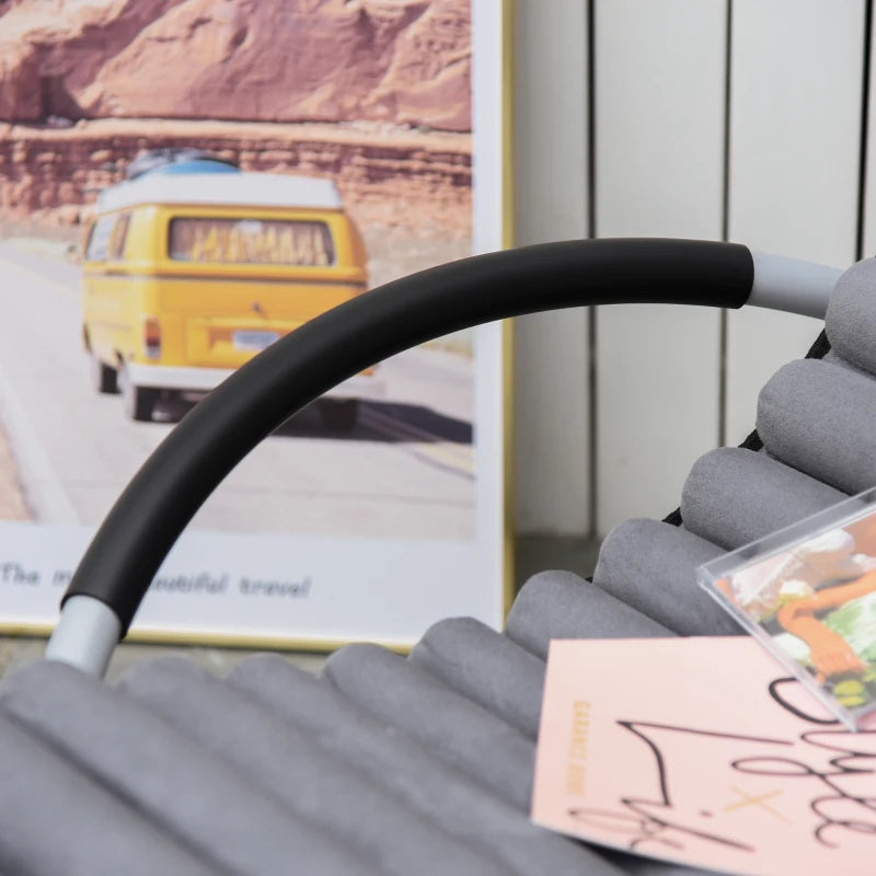 Metal Orbital Rocking Chair with Padded Mat - Black Grey