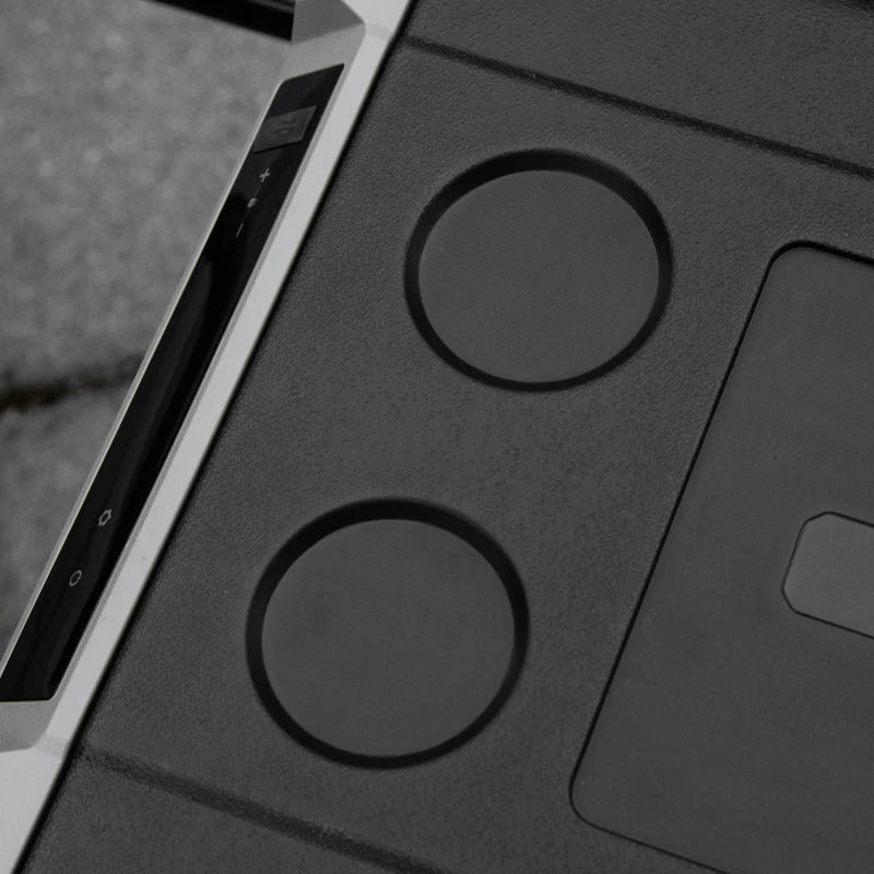 50L Portable Car Refrigerator Compressor Cooler Box with LED Light Foldable Handles Cup Holders 12V 24V DC and 110V 240V AC for RV Campervan Boat Travel -20 Degrees Celsius