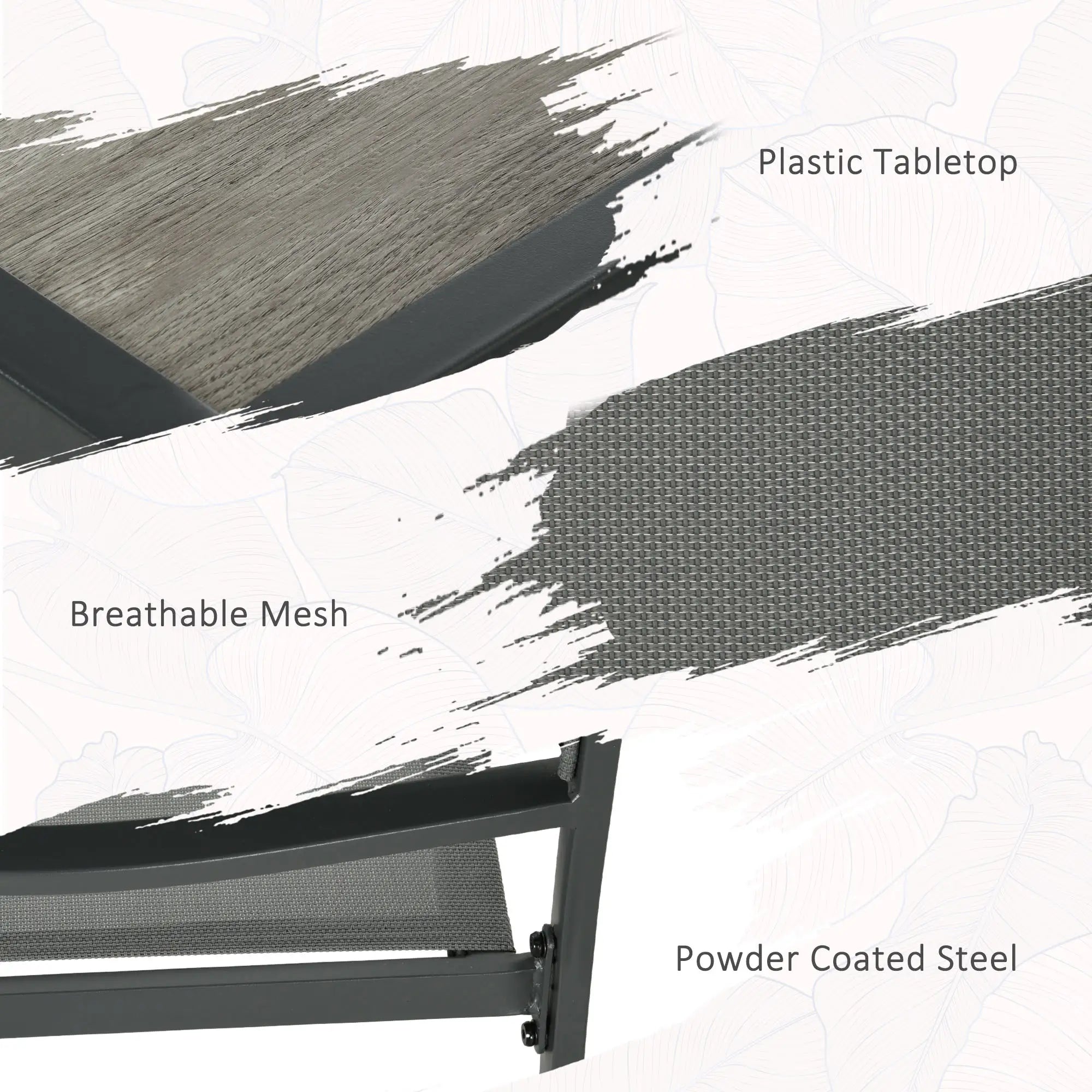 Seven-Piece Casual Outdoor Dining Set With Wood-Effect Table - Grey