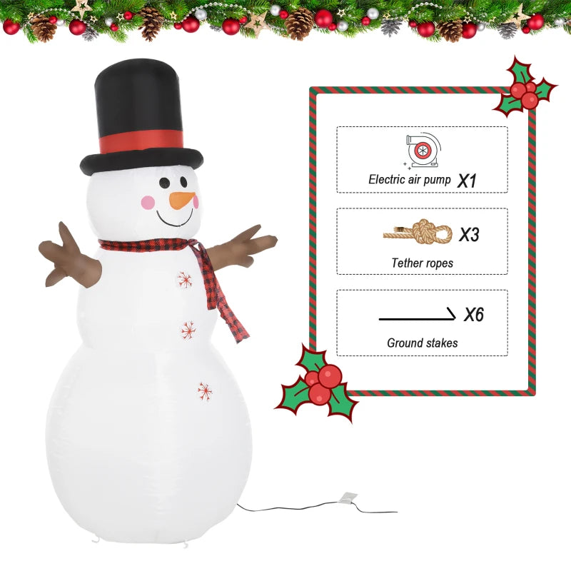 6ft Giant Inflatable Snowman Christmas Decoration with LED Lights - Cute Family Fun for Indoor & Outdoor Holiday Decor