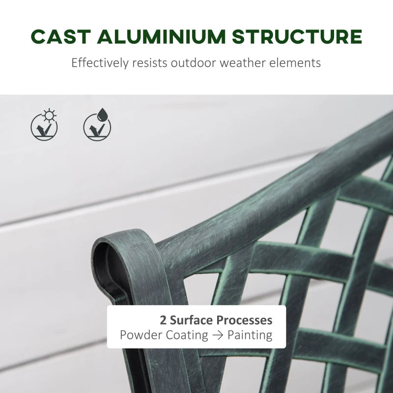 Verdigris 2-Seater Cast Aluminium Garden Bench