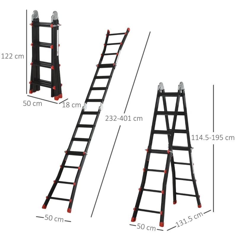 4M Aluminium Telescopic Ladder for Home and Garden