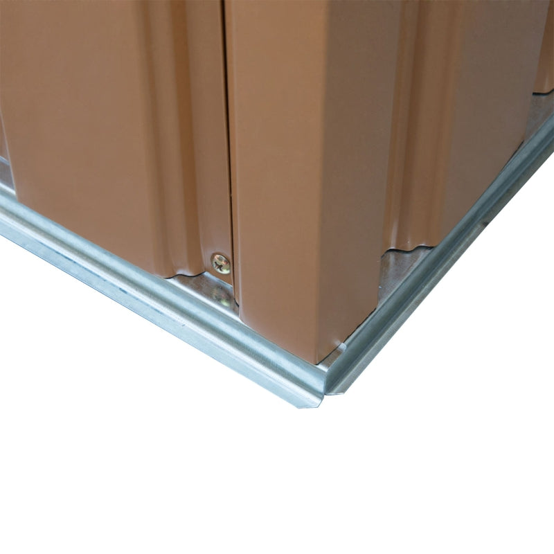 Light Brown 7ft x 4ft Lockable Metal Shed With Foundation and vents