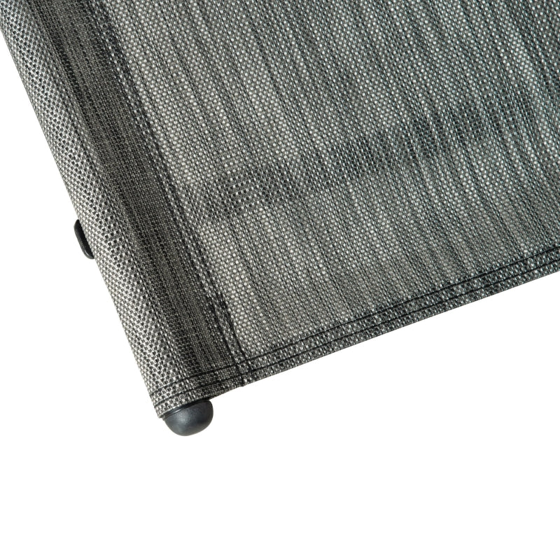Dark Grey Outdoor Rocking Chair with Mesh Fabric and Storage Bag - Removable Headrest Pillow, Armrest & Side Storage Bag