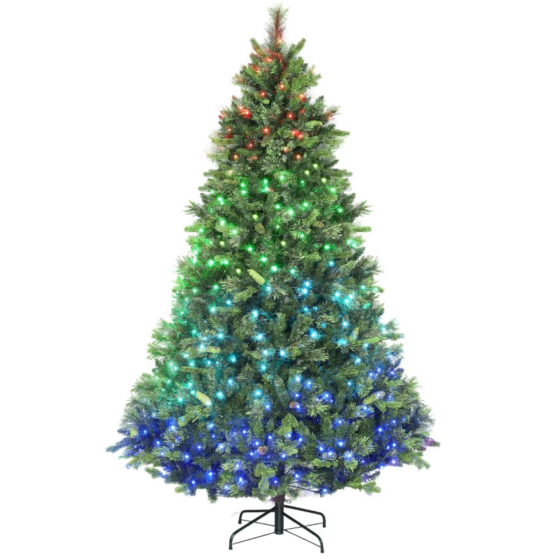 7.5ft Carolina Pine Christmas Tree with Colorful DIY LED Lights & Remote - Perfect Holiday Decor for Festive Celebrations