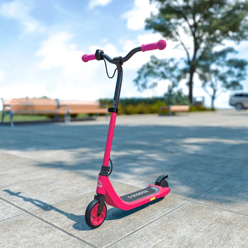 Electric Scooter for Kids 120W Motor Adjustable Height Rear Brake Safe Fun Pink