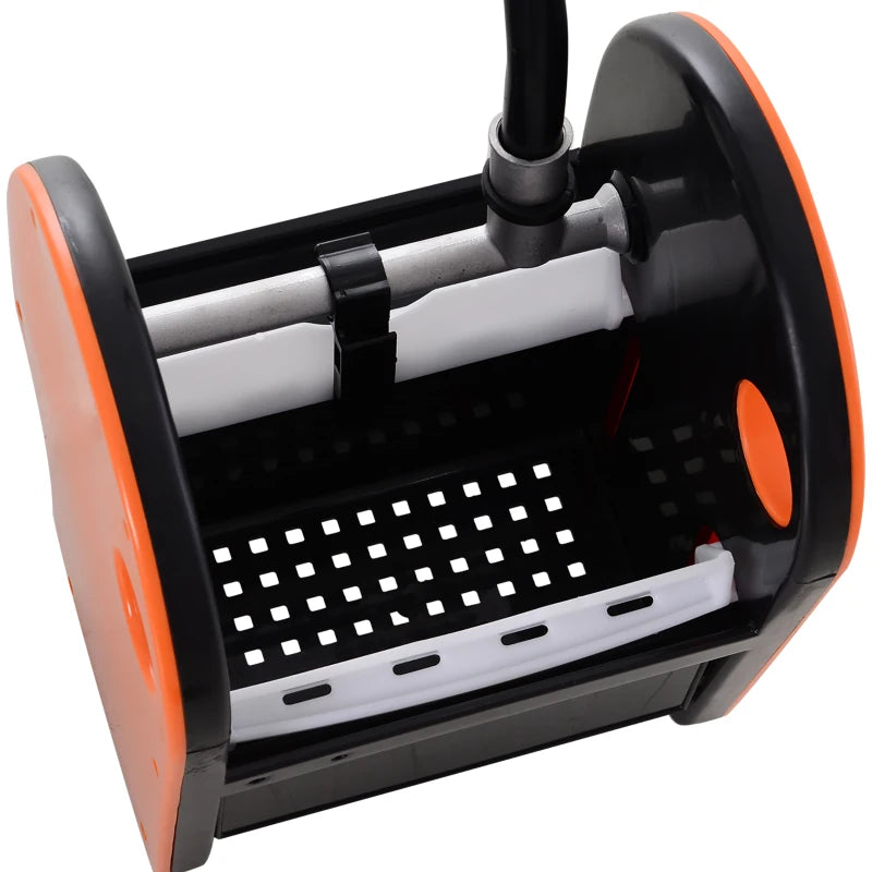 25L Mop Bucket with Wringer, Wheels & Handle - Durable Orange Cleaning Solution for Easy Floor Maintenance