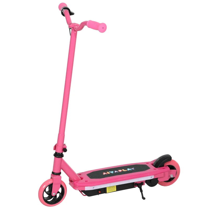 Electric Scooter for Kids Ages 6-14 with Colorful Lights and Pink Design