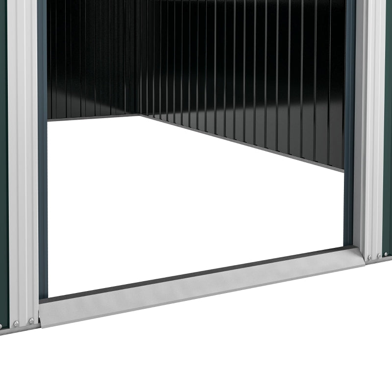 11.3ft x 9.2ft Green Garden Shed With Double Sliding Doors and 2 Air Vents