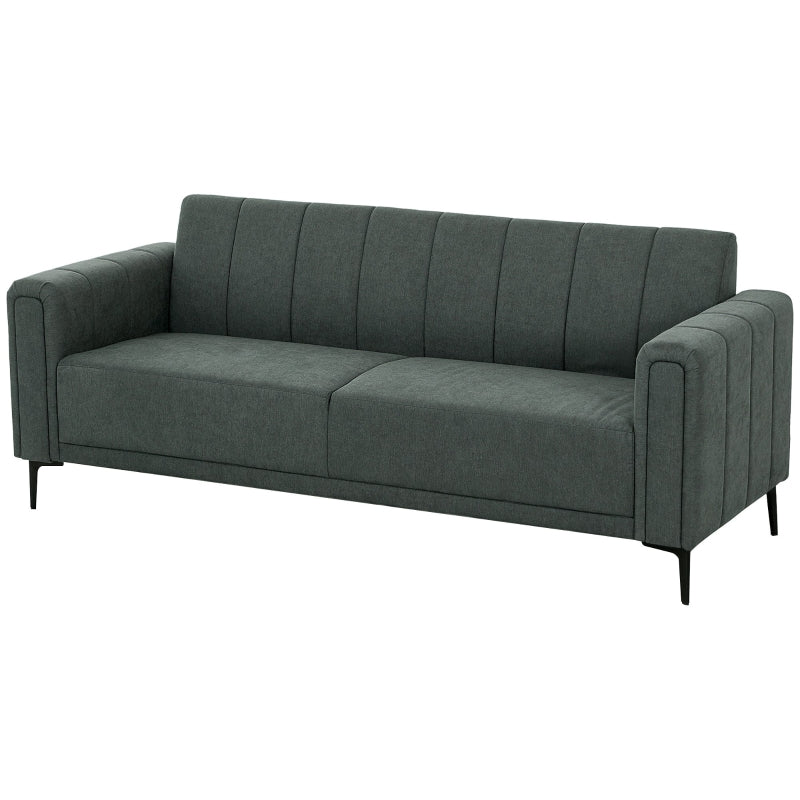 Modern Grey Three-Seater Sofa for Relaxed Living Room Comfort