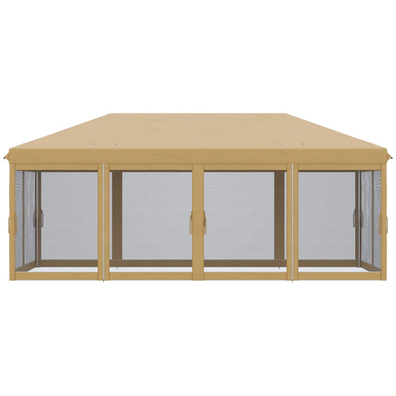 Beige 6m x 3m Pop Up Marquee Gazebo