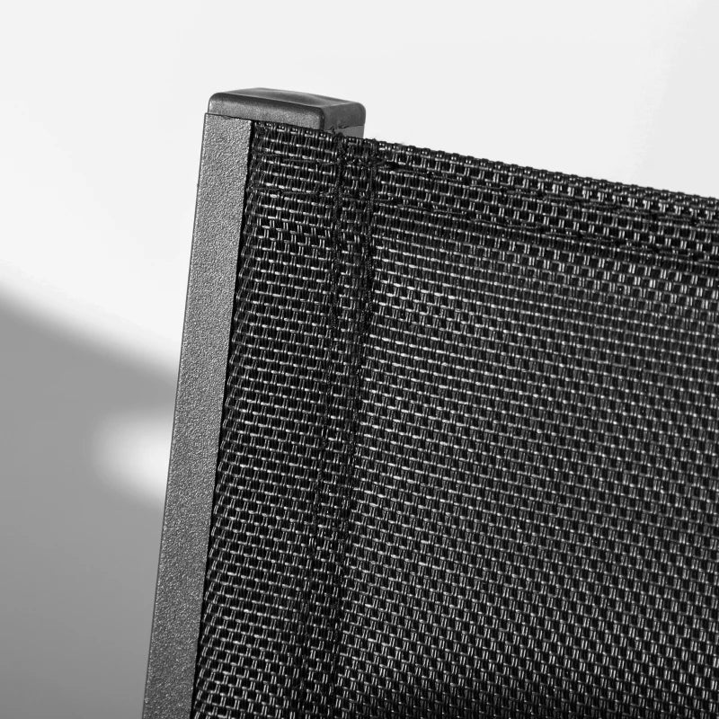 Black Aluminium Stackable Garden Chairs Set of 2