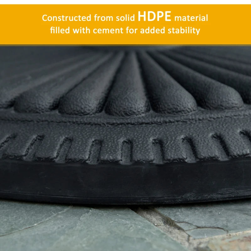 Black Round Cement Umbrella Base - Fits Φ35mm, Φ38mm, Φ48mm Pole