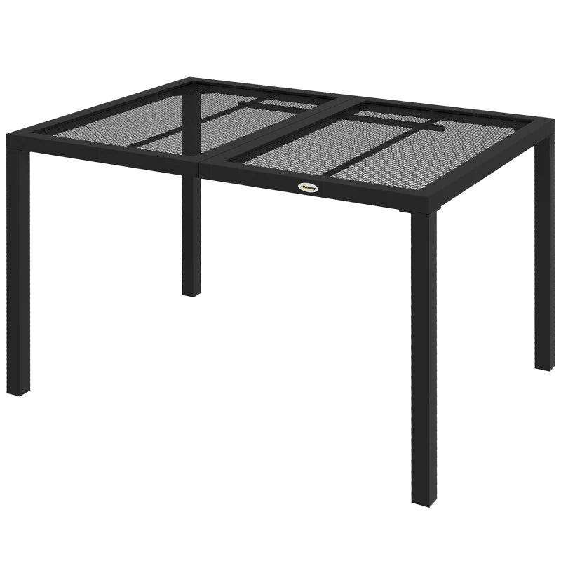 Grey Steel Garden Table with Wired Top - 4 Seater