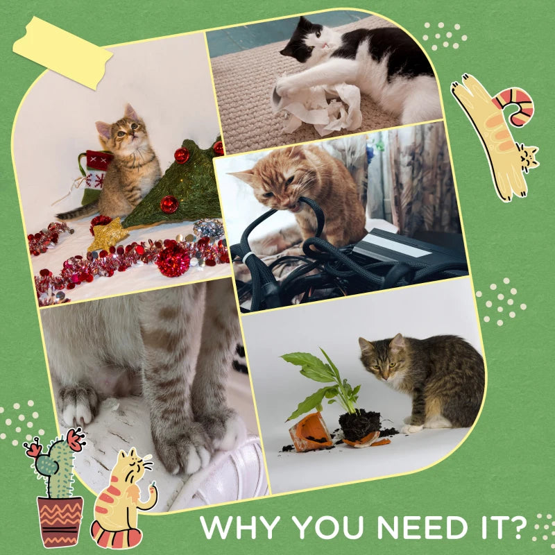 Cactus Cat Tree with Sisal Scratching Post & Hanging Ball - 60cm Indoor Play Tower for Kittens & Cats