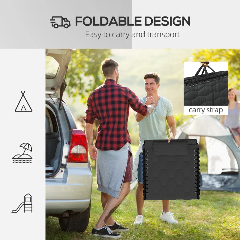 Adjustable Padded Sun Lounger Chair - Five-Position Recline, Outdoor Black Lounge Furniture