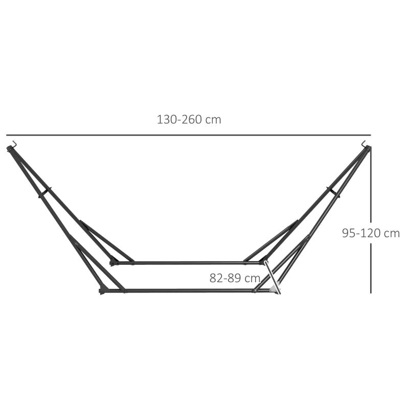 Portable Black Hammock Stand with Net, Carry Bag - 120kg Capacity