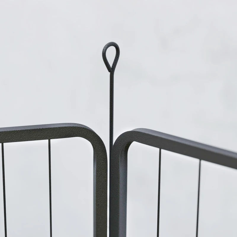 12 Panel Solid Dog Playpen with Doors for Medium Dogs 80cm High Black