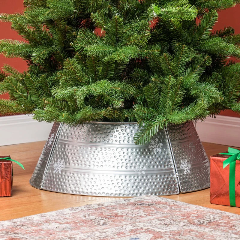 66cm Hammered Steel Christmas Tree Base Collar - Durable, Stylish Support for Holiday Decor - Perfect for Any Christmas Tree