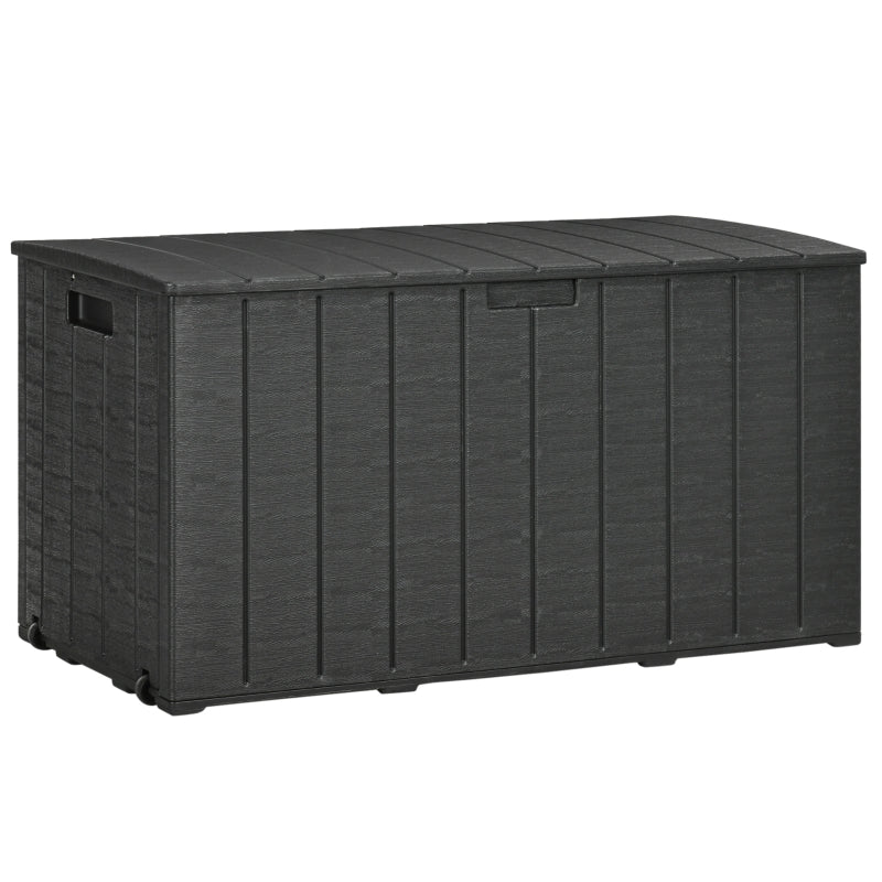 Dark Grey 336 Litre Garden Storage Box - Weather-resistant Plastic Shell - Double-Wall Design