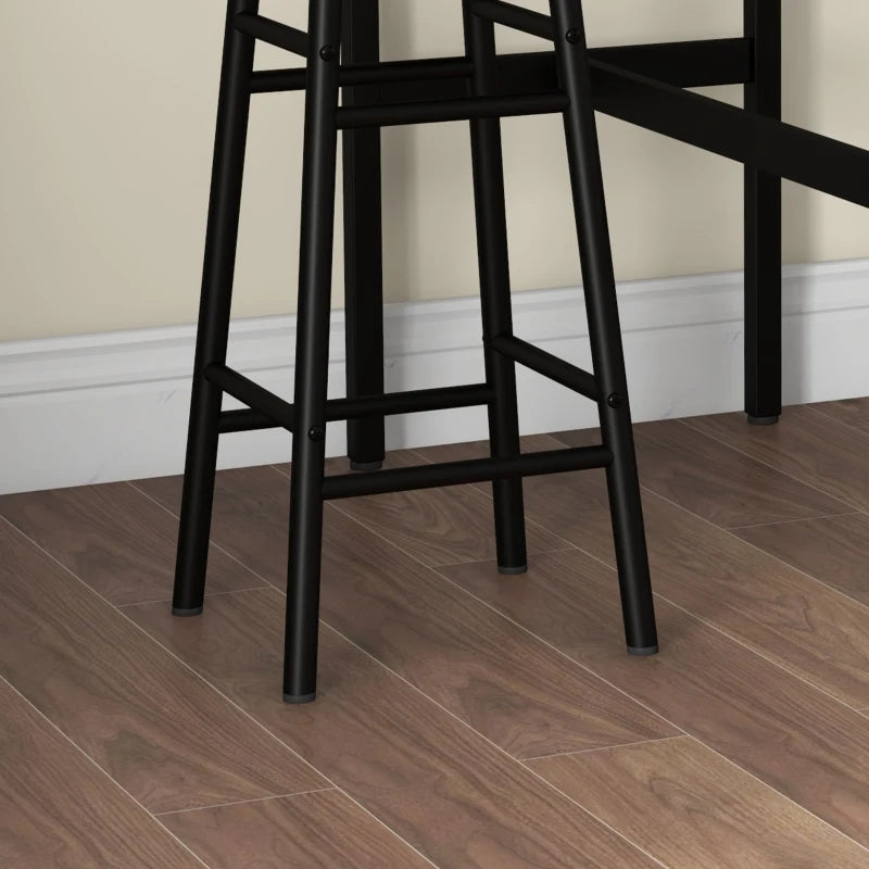 Industrial 3 Piece Bar Table Set with 2 Stools - Grey Dining Table and Chair Set for Home or Kitchen