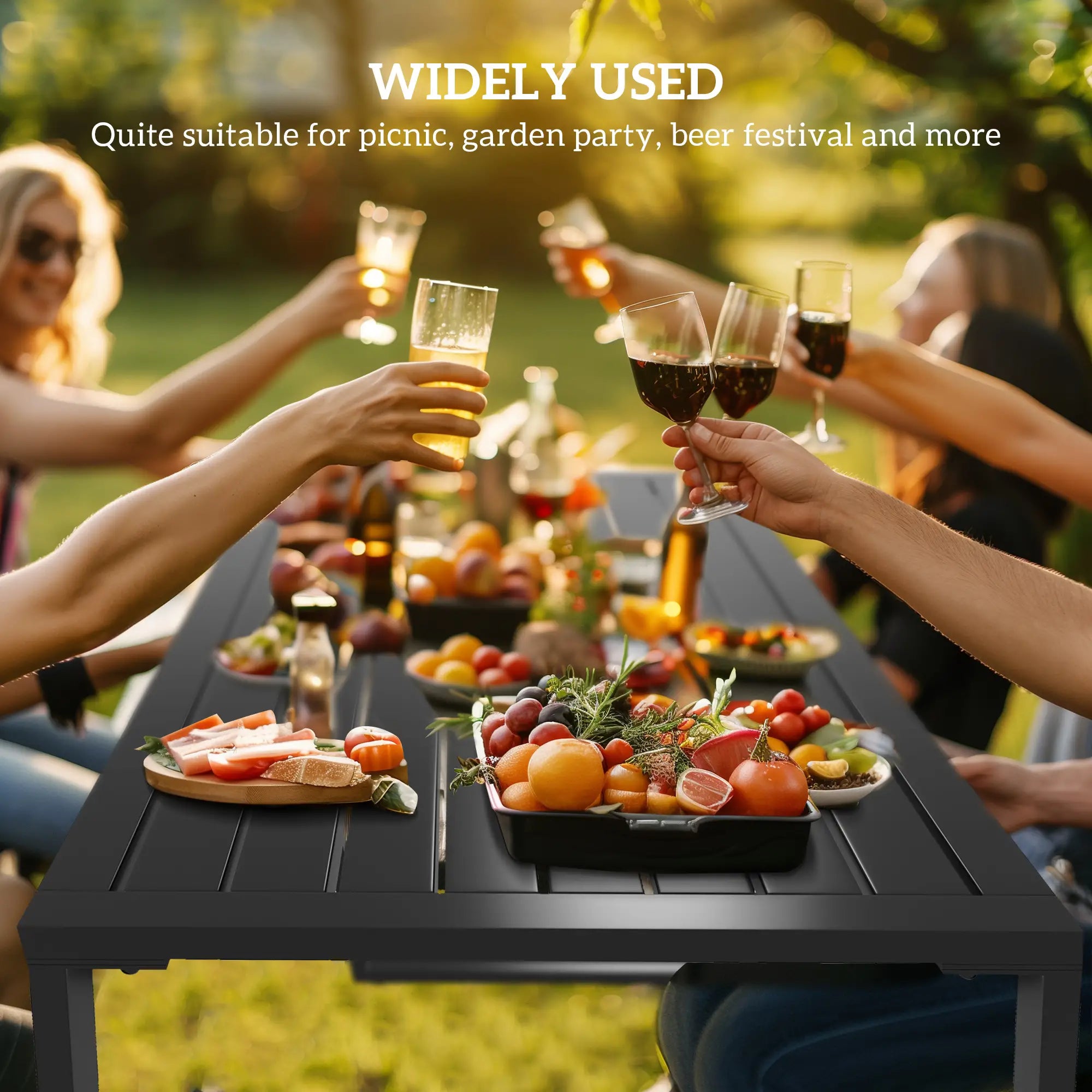 Black Metal Picnic Table