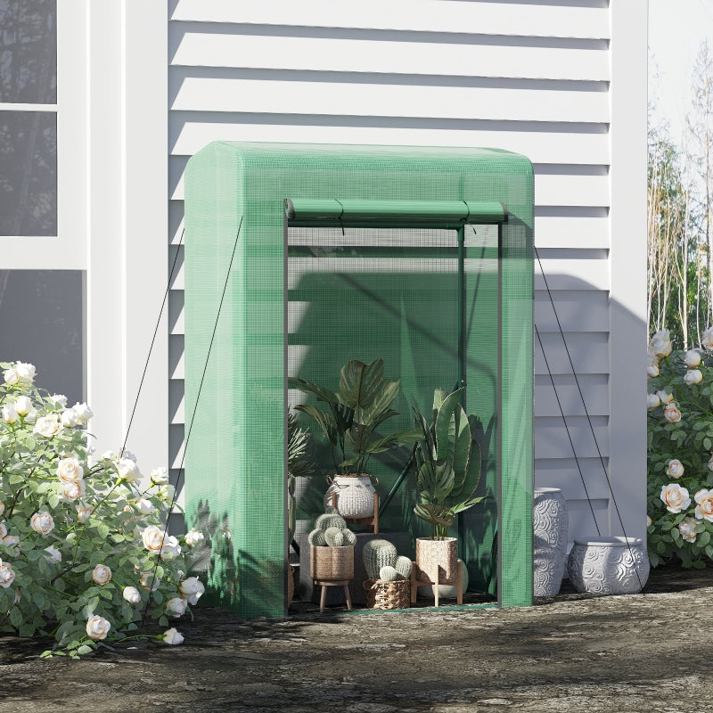 Greenhouse Plant Cover with Zipper - 100x50x150cm Green