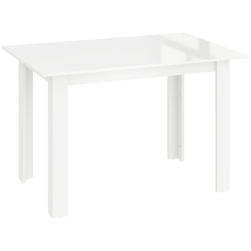 Extendable Six-Person High Gloss White Dining Table - Modern Design for Elegant Dining Rooms