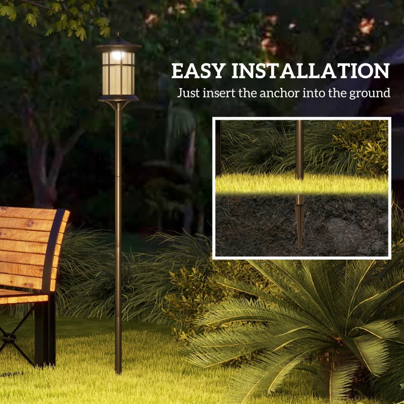 Elegant 1.8m Solar Lamp Posts - Set of Two