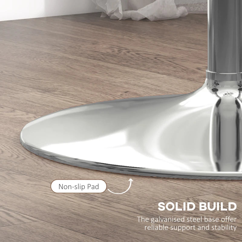 High Top Round Bistro Table for 2 - Tempered Glass Top & Steel Base - Stylish Kitchen Dining Table