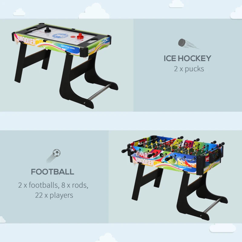 4 in 1 Folding Multi Gaming Table for Hockey Football Table Tennis and Billiards Fun