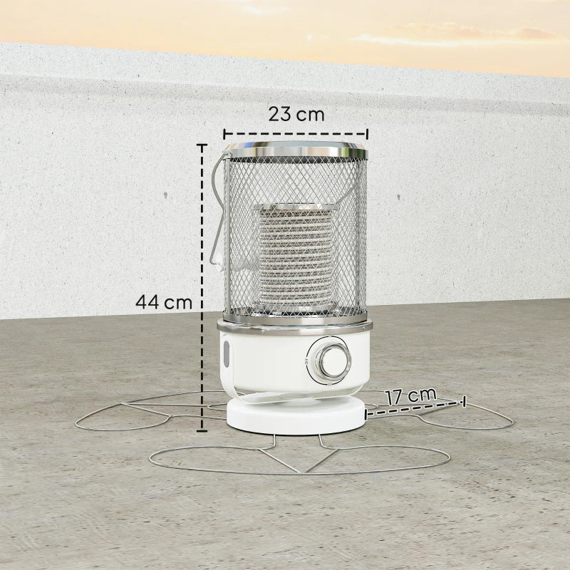 2000W Freestanding Outdoor Infrared Heater - 10-20㎡ Coverage, Tip-Over & Overheat Protection, Indoor/Outdoor Use, White