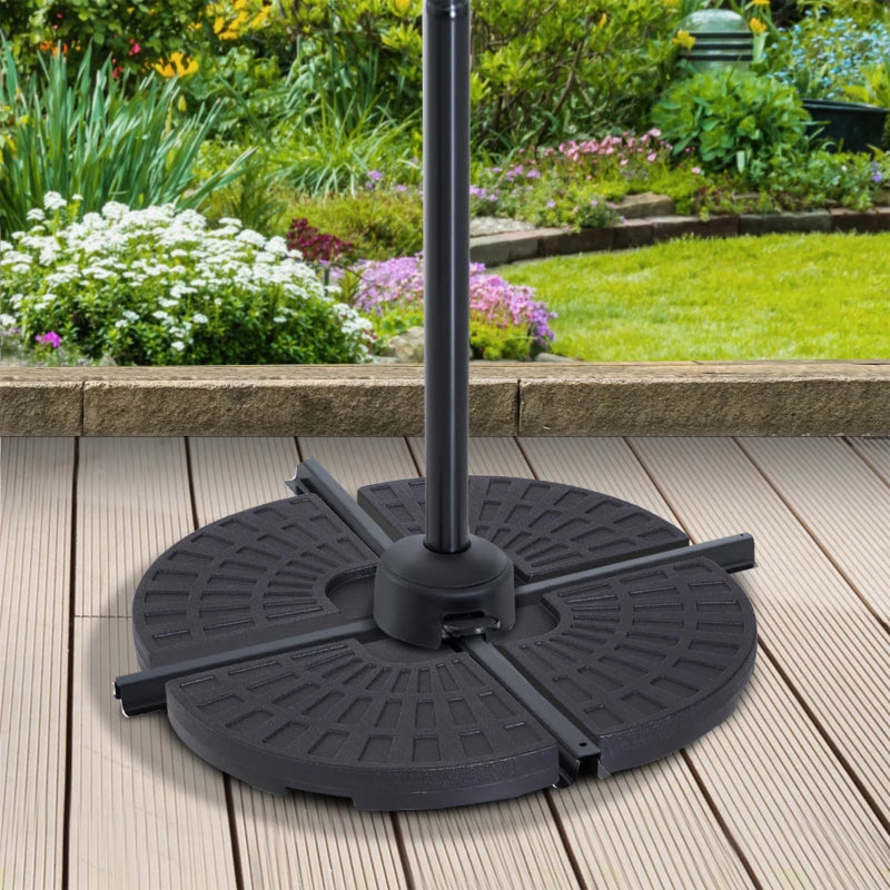 Black Portable 4-Piece Umbrella Base Set