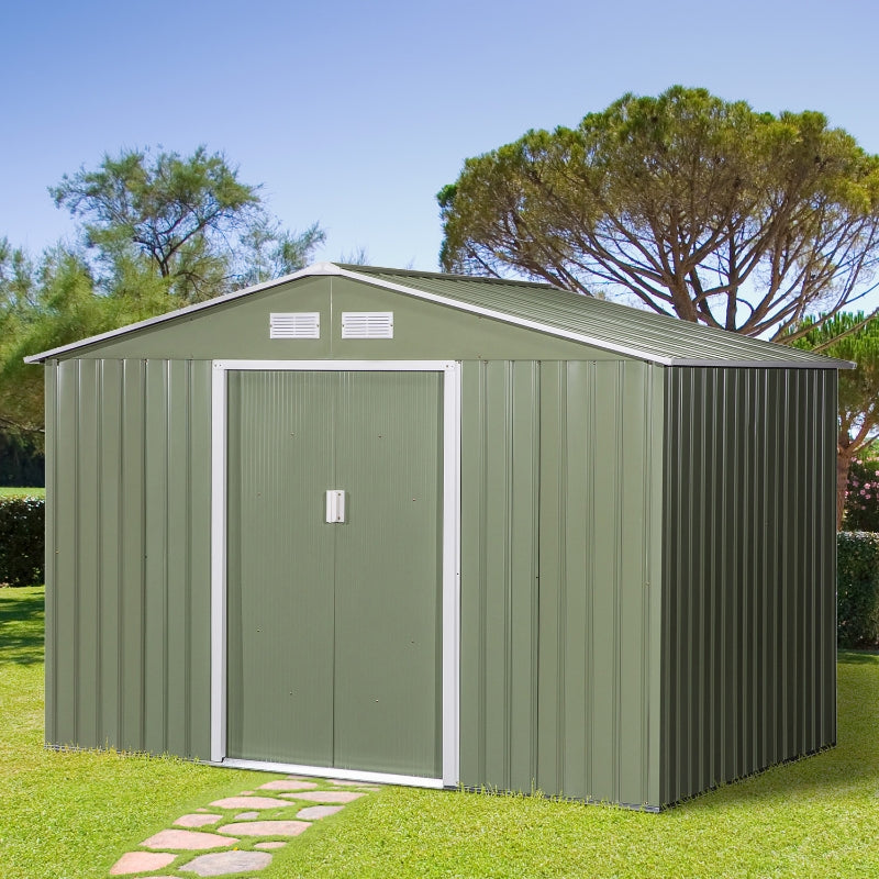 Light Green 9ft x 6ft Garden Metal Storage Shed