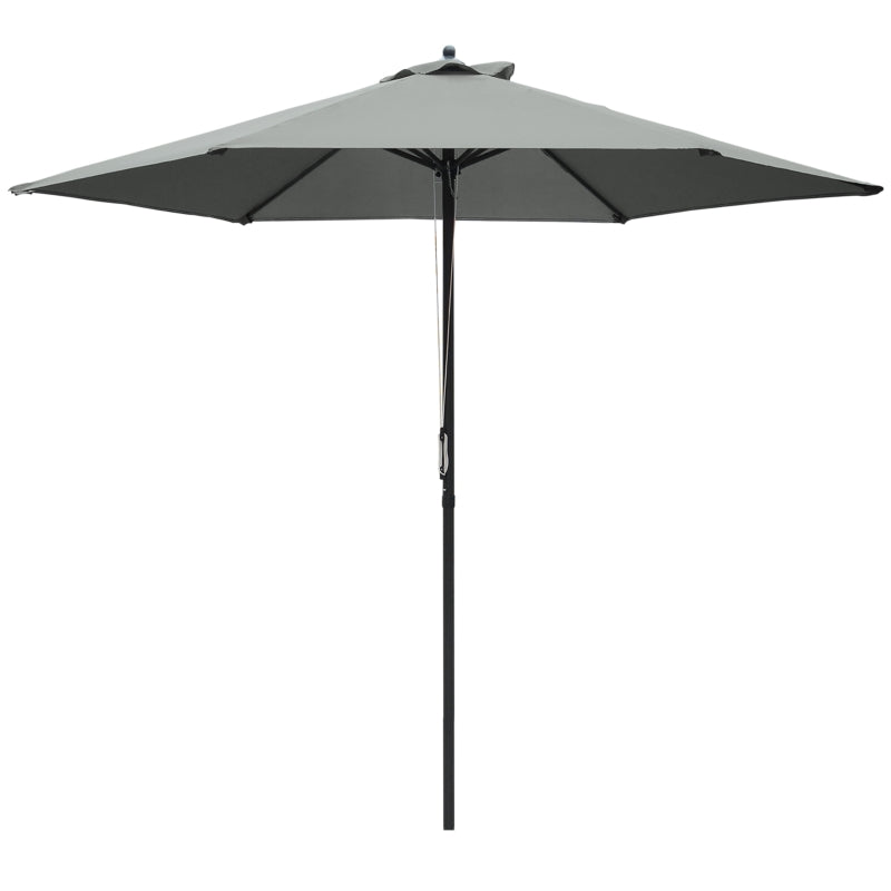 Dark Grey 2.8m Round Garden Parasol Umbrella