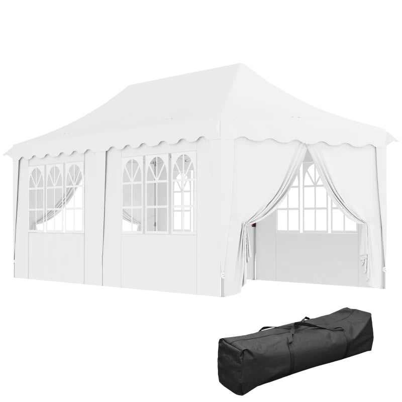 Height Adjustable 3x6m Pop Up Gazebo with Sides