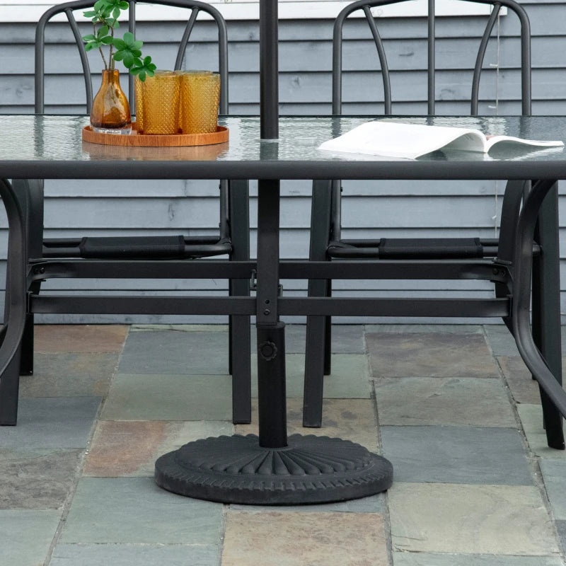 Black Round Cement Umbrella Base - Fits Φ35mm, Φ38mm, Φ48mm Pole