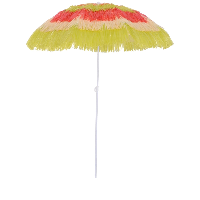 Multicolor 1.6m Beach Sun Umbrella with Tilting Crank