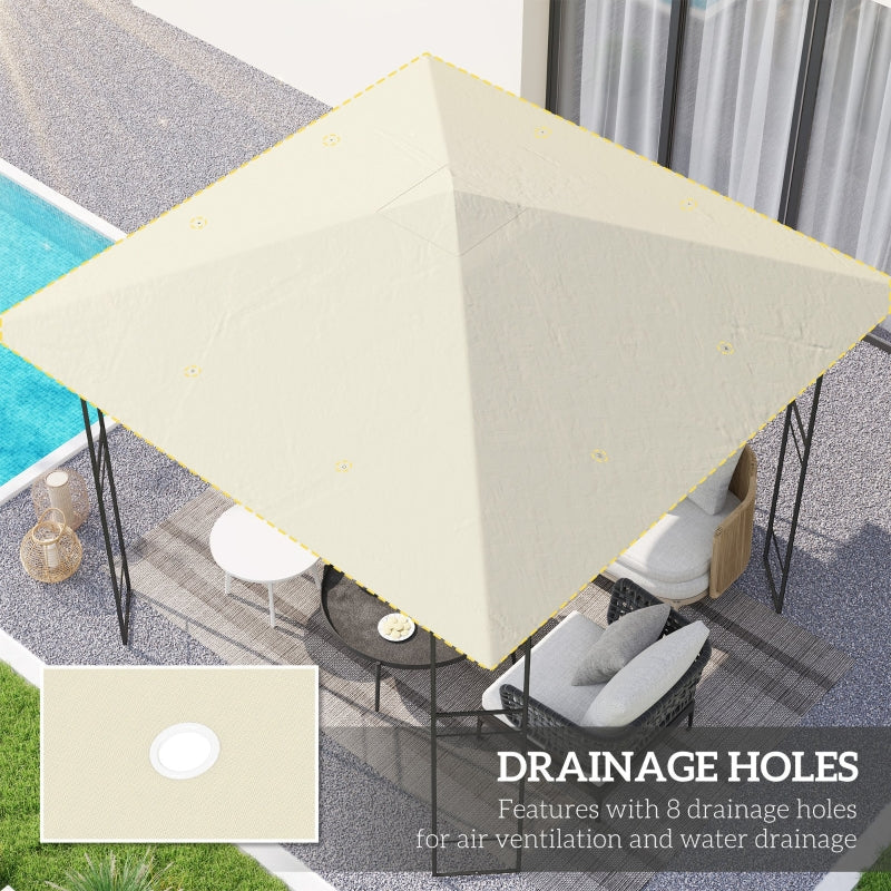 Cream 3x3m Gazebo Canopy Replacement Cover