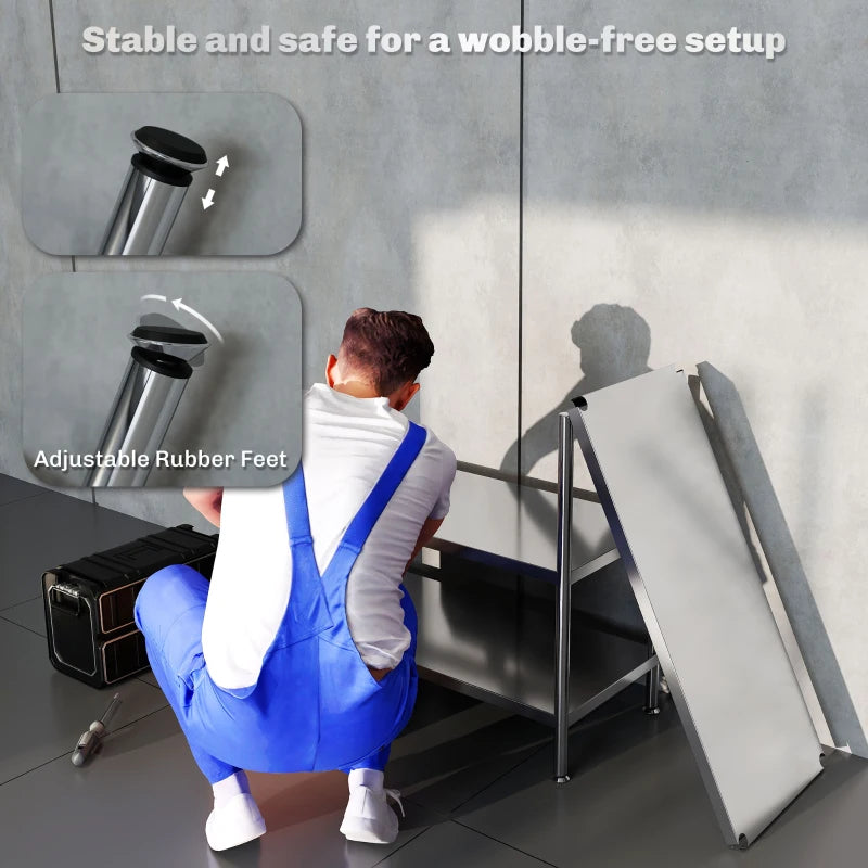 3-Tier Stainless Steel Bakers Rack with Adjustable Shelves - Kitchen Storage Unit for Spices, Pots & Pans - Silver Tone