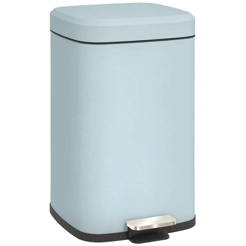 20L Modern Boxy Metal Kitchen Bin - Stylish Light Green Trash Can for Home Organization & Waste Management