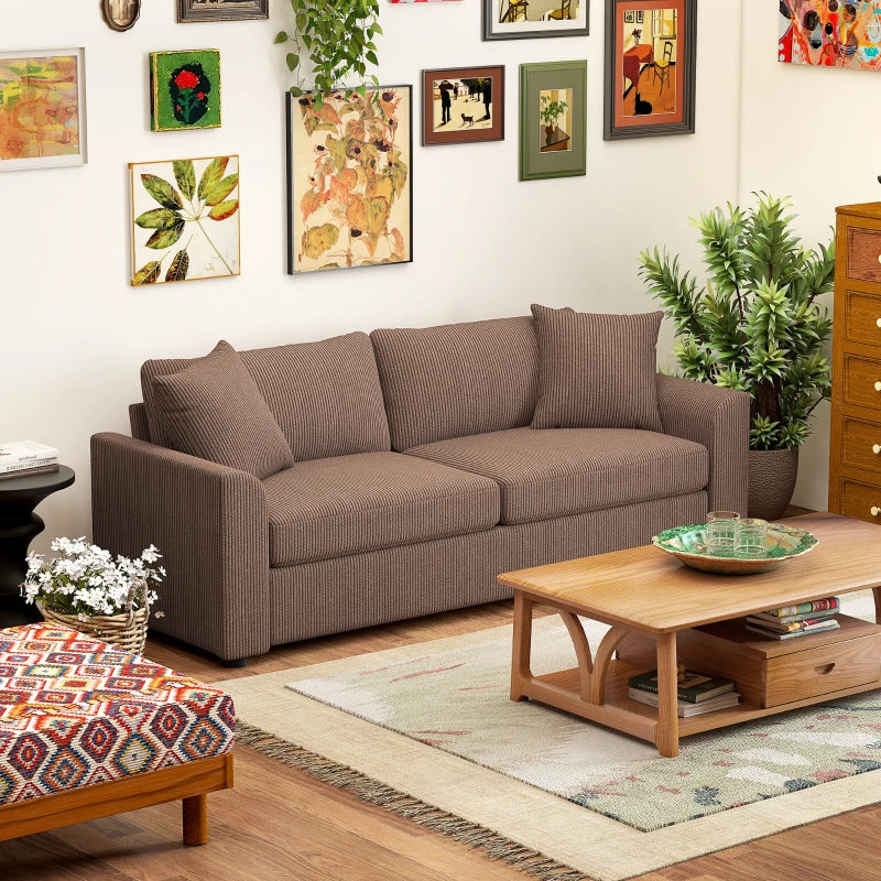 Modern 3-Seater Fabric Sofa with Spring Cushions and Scatter Cushions for Living Room and Home Office