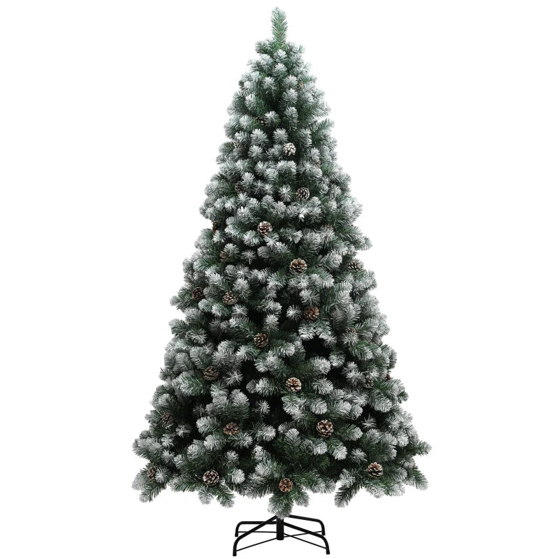 7ft Snow-Dipped Artificial Pine Christmas Tree - Realistic Holiday Decor for Festive Home Decoration