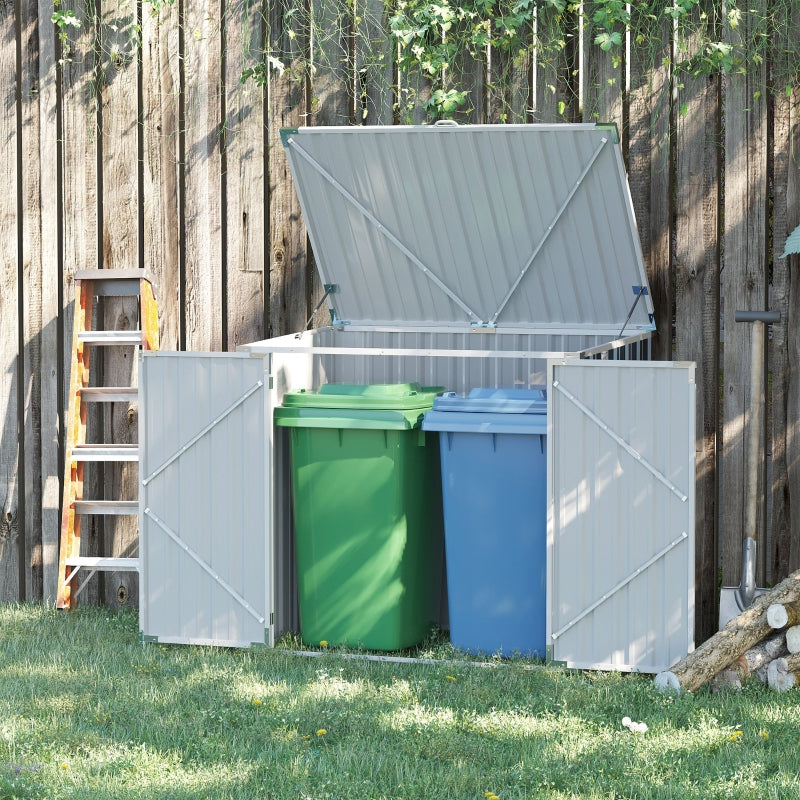 Grey 5ft x 3ft Bin Storage Shed - Metal