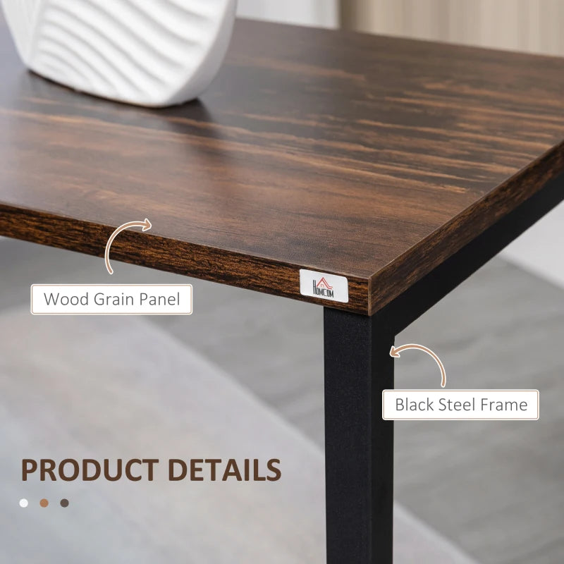 Nesting Side Tables Set of 3 C-Shaped Snack Tables with Steel Frame for Sofa Couch and Bed Rustic Brown