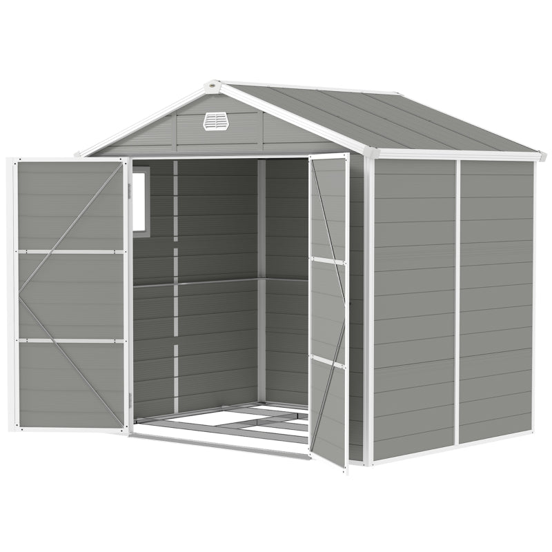 Light Grey 7.9ft x 6.2ft Aluminium Garden Shed