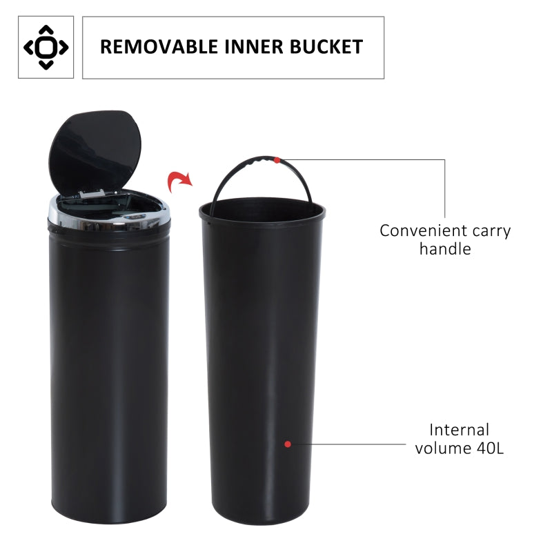 Black Sensor Kitchen Bin