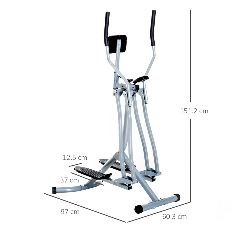 Air Walker Glider Cross Trainer Fitness Machine with LCD Display for Home Gym Grey