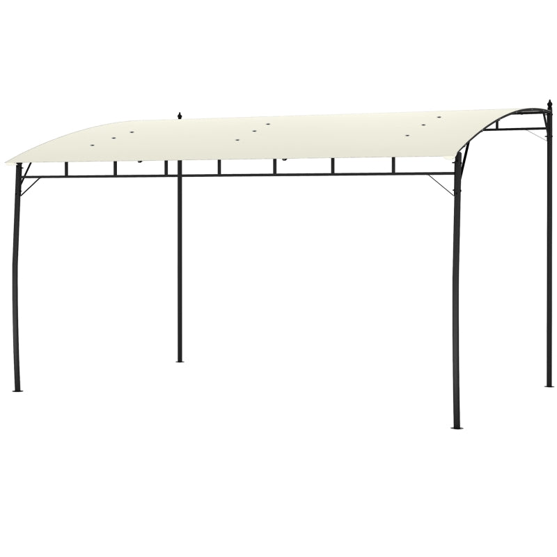 3m x 4m Cream Metal Frame Pergola - Outdoor Garden Canopy