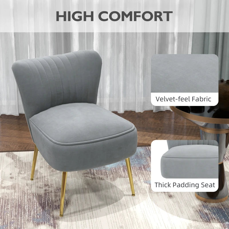Stylish Grey Velvet-Feel Tub Accent Chair for Modern Living Spaces